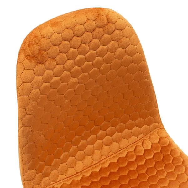 Καρέκλα Sila βελούδο κεραμιδί-μαύρο χρυσό πόδι