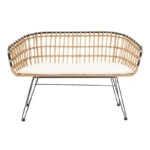 Καναπές 2θέσιος Naoki μέταλλο μαύρο-pe φυσικό 120x55x79εκ