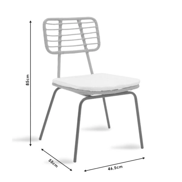 Καρέκλα Naoki  μέταλλο μαύρο-pe γκρι