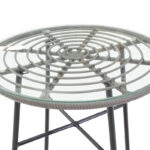 Τραπέζι Gaus  μέταλλο μαύρο-pe γκρι-γυαλί Φ70x74εκ