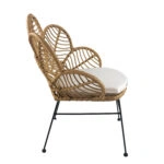 Καρέκλα Κήπου ALFIUS Φυσικό/Μαύρο Μέταλλο/Rattan 72x62x86cm