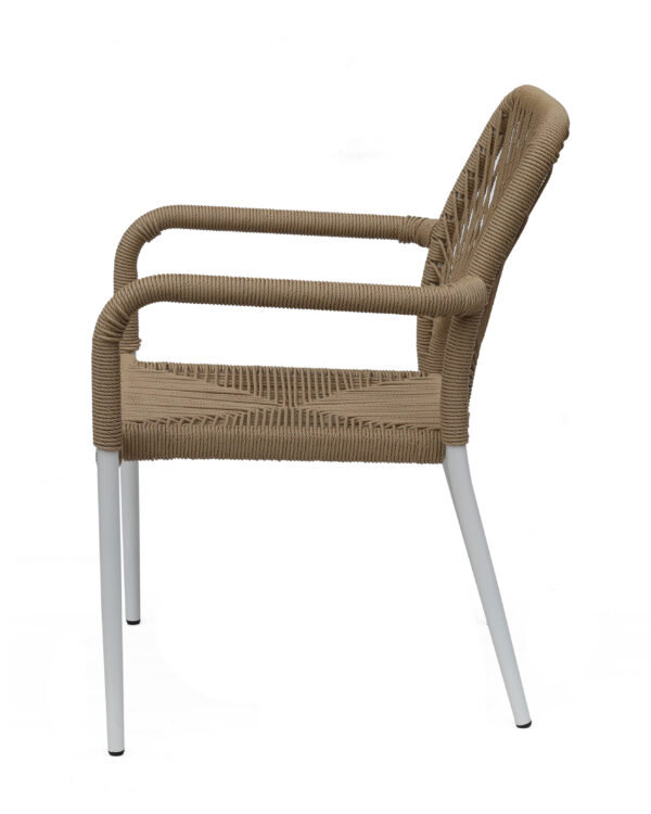 Πολυθρόνα Κήπου TINKISSO Λευκό/Φυσικό Αλουμίνιο/Rattan 57x63x82cm