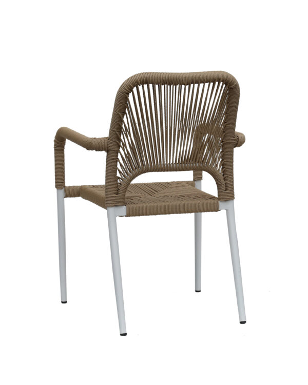 Πολυθρόνα Κήπου TINKISSO Λευκό/Φυσικό Αλουμίνιο/Rattan 57x63x82cm