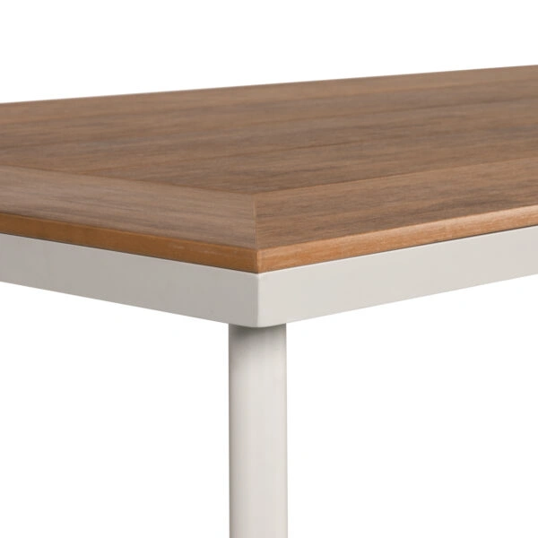 Τραπέζι Κήπου  EPUPA Λευκό/Καρυδί Αλουμίνιο/Ξύλο 160x90x73cm