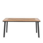 Τραπέζι Κήπου  EPUPA Μαύρο/Καρυδί Αλουμίνιο/Ξύλο 160x90x73cm