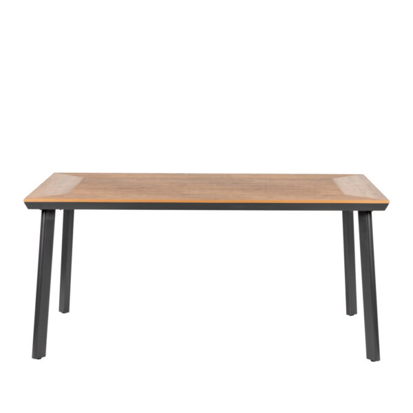 Τραπέζι Κήπου  EPUPA Μαύρο/Καρυδί Αλουμίνιο/Ξύλο 160x90x73cm