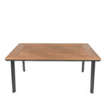 Τραπέζι Κήπου  EPUPA Μαύρο/Καρυδί Αλουμίνιο/Ξύλο 160x90x73cm