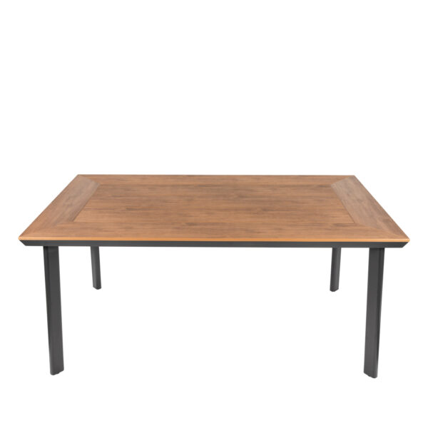 Τραπέζι Κήπου  EPUPA Μαύρο/Καρυδί Αλουμίνιο/Ξύλο 160x90x73cm