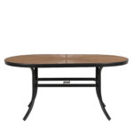 Τραπέζι Κήπου  RUSUMO Μαύρο/Καρυδί Αλουμίνιο/Ξύλο 150x90x73cm