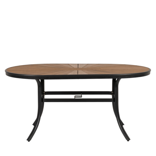 Τραπέζι Κήπου  RUSUMO Μαύρο/Καρυδί Αλουμίνιο/Ξύλο 150x90x73cm