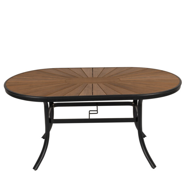 Τραπέζι Κήπου  RUSUMO Μαύρο/Καρυδί Αλουμίνιο/Ξύλο 150x90x73cm