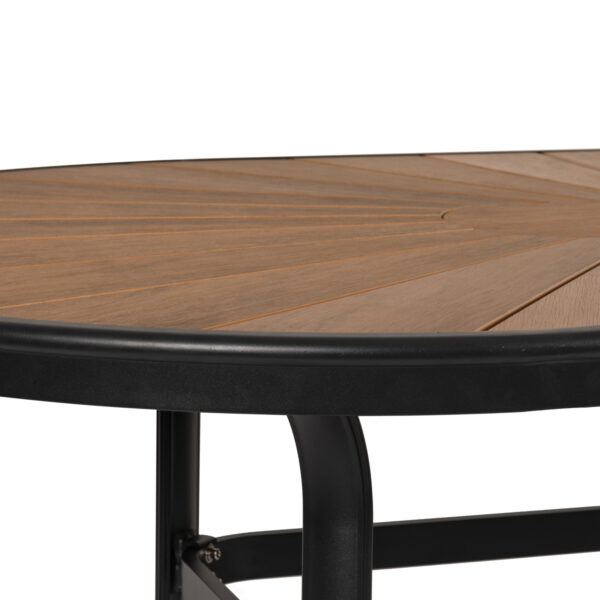 Τραπέζι Κήπου  RUSUMO Μαύρο/Καρυδί Αλουμίνιο/Ξύλο 150x90x73cm