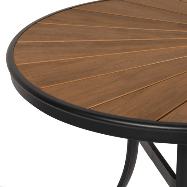 Τραπέζι Κήπου  RUSUMO Μαύρο/Καρυδί Αλουμίνιο/Ξύλο 150x90x73cm