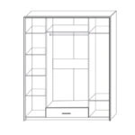 Ντουλάπα Τετράφυλλη Scarlet Sonoma-Wenge 180x58x212εκ