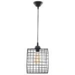 Φωτιστικό Κρεμαστό Μονόφωτο Μεταλλικό Κύλινδρος Μαύρο E27 22x22x70cm