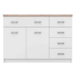 Μπουφές 120x33x85εκ Top Mix2D5S Λευκό-Sonoma μέ 5 Συρτάρια