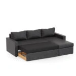 Concept Γωνιακός Καναπές Κρεβάτι με Αναστρέψιμη Γωνία & Αποθηκευτικό Χώρο Γκρι 218x153x80cm