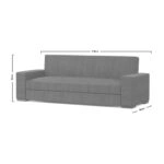 Καναπές Κρεβάτι Chios Τριθέσιος Καφέ 218x81x80cm