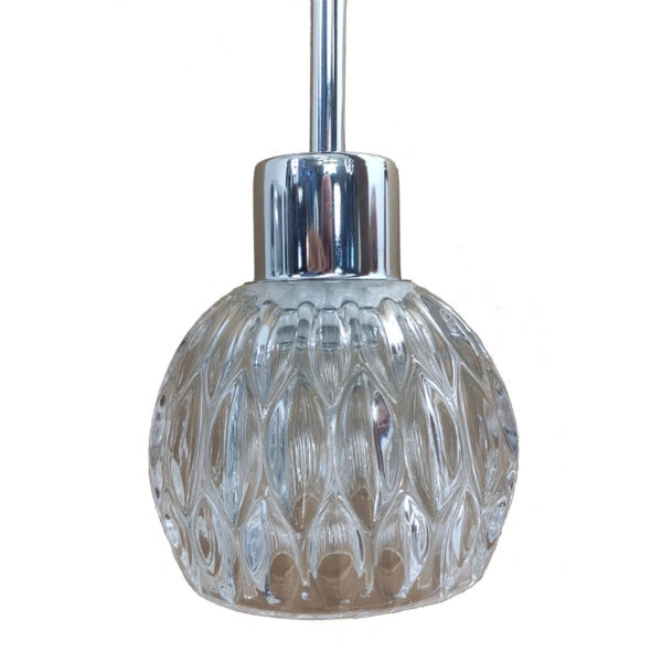 Φωτιστικό Κρεμαστό Μονόφωτο Γυάλινο-Χρώμιο Ε27 Φ11x150cm