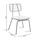 Τραπεζαρία Gaus-Naoki σετ 3τεμ  μέταλλο μαύρο pe γκρι.