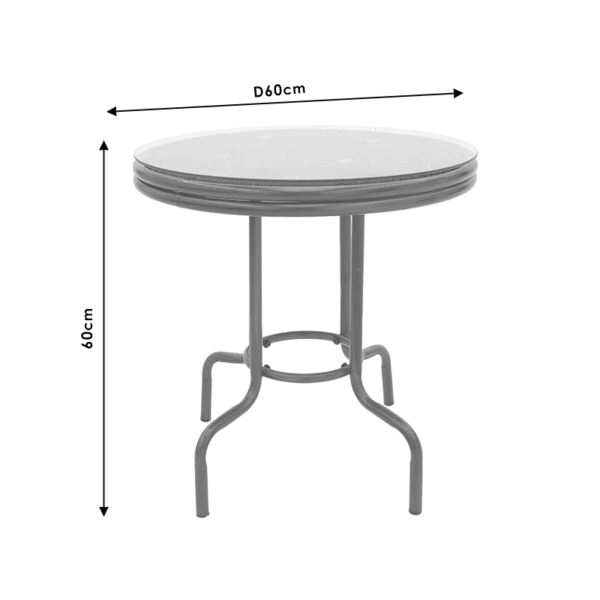 Τραπεζαρία Paula σετ 5τεμ  μέταλλο-pe rattan καφέ