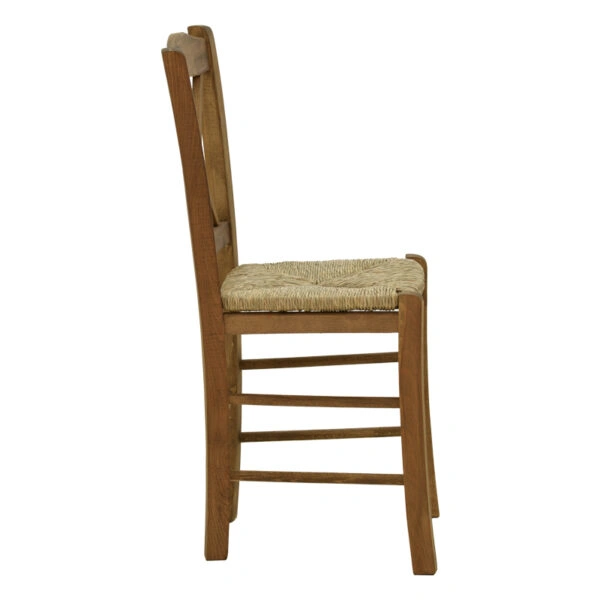 Καρέκλα καφενείου με ψάθα Χιαστή  καρυδί ξύλο 42x40x89εκ