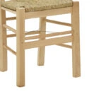 Καρέκλα καφενείου με ψάθα Επιλοχία  άβαφο ξύλο 42x40x89εκ