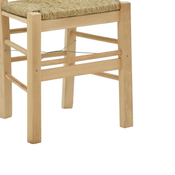 Καρέκλα καφενείου με ψάθα Επιλοχία  άβαφο ξύλο 42x40x89εκ