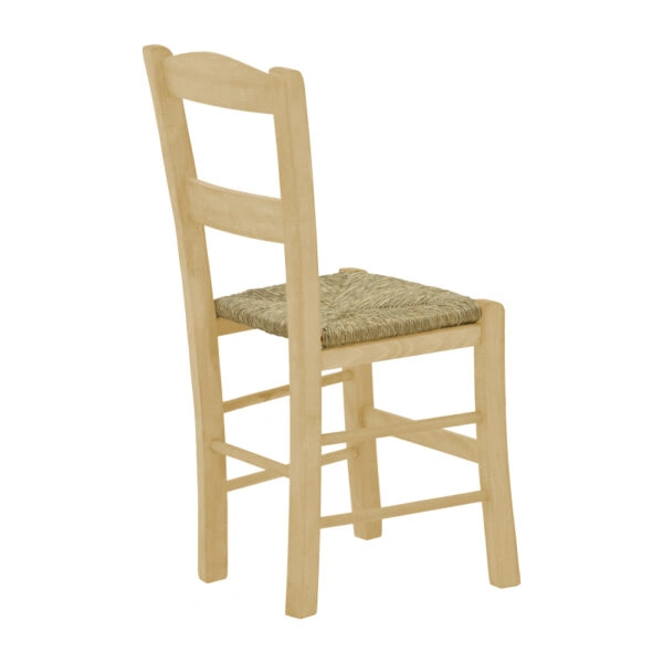 Καρέκλα καφενείου με ψάθα Syros-Charchie άβαφο ξύλο 42x40x89εκ9εκ