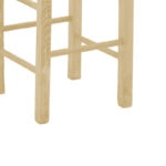 Σκαμπό καφενείου χωρίς πλάτη με ψάθα Bodier-Charchie I άβαφο ξύλο 35x35x78εκ