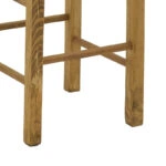 Σκαμπό καφενείου χωρίς πλάτη με ψάθα Bodier-Charchie I  καρυδί ξύλο 35x35x78εκ