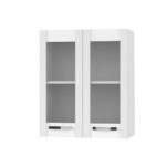 CHARLOTΤE Πάνω Ντουλάπι Με Τζάμι 60x30.5x71.8εκ με μεταλλικά χερούλια Λευκό