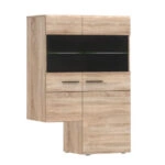 Κρεμαστή Βιτρίνα Δίφυλλη Solo δεξιά 2W 90x41x136cm Sonoma Wenge