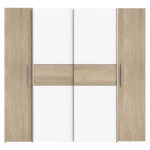 Ντουλάπα ρούχων Closet  τετράφυλλη sonoma oak-λευκό μελαμίνης 200x61.5x190.5εκ