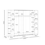 Ντουλάπα ρούχων Verzo τετράφυλλη λευκό μελαμίνης 270.5x61.5x210.5εκ