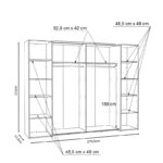 Ντουλάπα ρούχων Verzo τετράφυλλη oak-λευκό μελαμίνης 270,5x61.5x210.5εκ