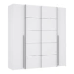Ντουλάπα ρούχων Lamore  τετράφυλλη λευκό μελαμίνης  200x61.5x210.5εκ