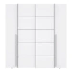 Ντουλάπα ρούχων Lamore  τετράφυλλη λευκό μελαμίνης  200x61.5x210.5εκ