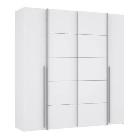Ντουλάπα ρούχων Lamore  τετράφυλλη λευκό μελαμίνης  200x61.5x210.5εκ