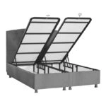 Κρεβάτι Lanse  διπλό με αποθηκευτικό χώρο ανθρακί 160x200εκ