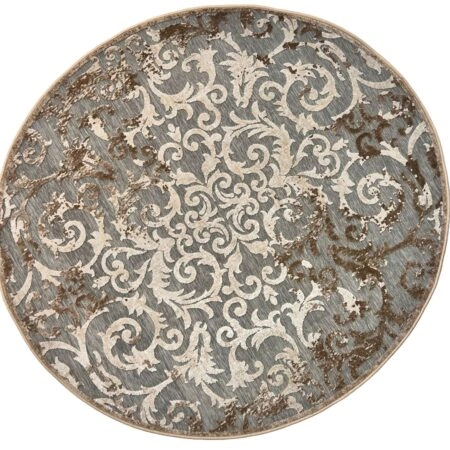 ΧΑΛΙ ZIRA 6236 GREY CREAM - 160εκ - Στρόγγυλο