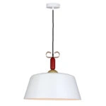 Φωτιστικό Κρεμαστό Μονόφωτο Μεταλλικό Άσπρο Γυαλιστερό Ε27 40x40x150cm