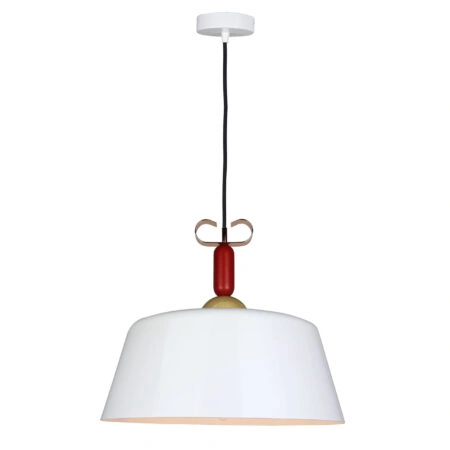 Φωτιστικό Κρεμαστό Μονόφωτο Μεταλλικό Άσπρο Γυαλιστερό Ε27 40x40x150cm