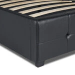 Κρεβάτι Iro  από τεχνόδερμα με αποθηκευτικό χώρο χρώμα μαύρο 160x200εκ.