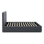 Κρεβάτι Iro υφασμάτινο με αποθηκευτικό χώρο χρώμα ανθρακί 160x200εκ.