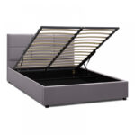 Κρεβάτι Kingston βελούδινο με αποθηκευτικό χώρο χρώμα γκρι 150x200εκ.