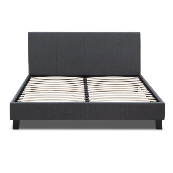 Κρεβάτι Flat υφασμάτινο χρώμα ανθρακί 160x200εκ.