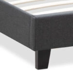 Κρεβάτι Flat υφασμάτινο χρώμα ανθρακί 160x200εκ.