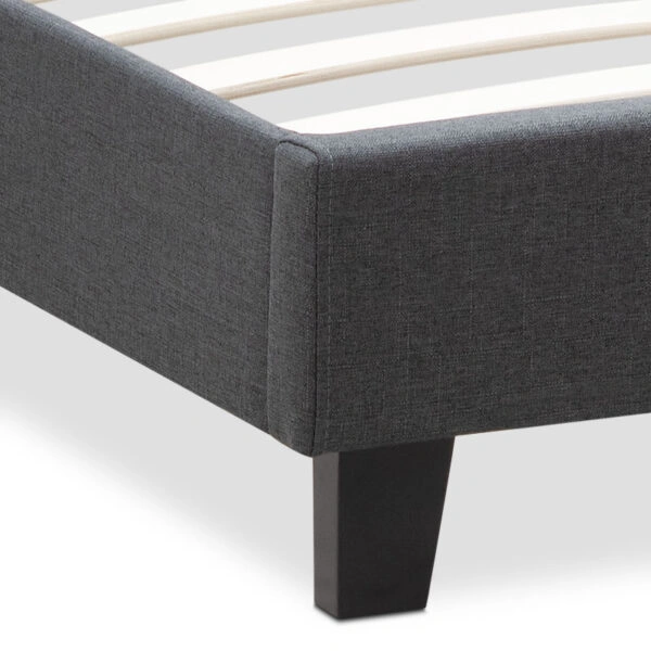 Κρεβάτι Flat υφασμάτινο χρώμα ανθρακί 160x200εκ.