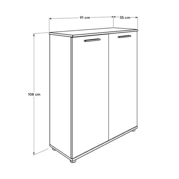 Ντουλάπι - παπουτσοθήκη 24 ζευγών Ultra  δίφυλλο σε χρώμα λευκό 91x35x108εκ.